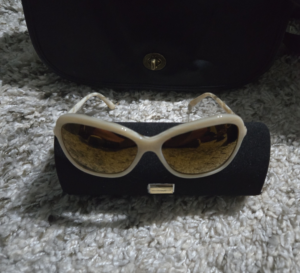 Dolce & Gabbana Beige Frame with Gold Lens Sunglasses